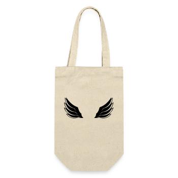 mouche aile design logo plumes cool ange deco - Sac à bouteille - nature - Devant
