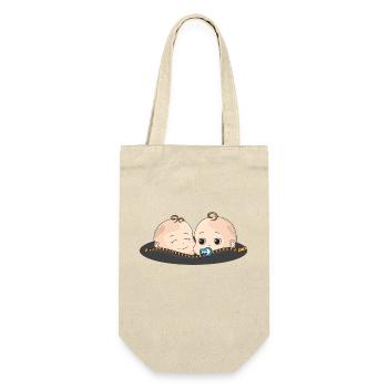 Twins Baby Pacifier Gift Baby Belly - Gift Bag for Bottles - nature - Front