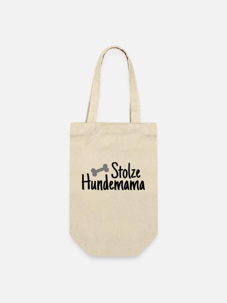Stolze Hundemama - Geschenkbeutel für Flaschen - Natur