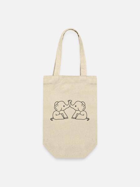2 amis de l'équipe d'éléphant couple amoureux couples brued - Sac à bouteille - nature