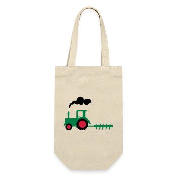 traktor trecker landwirtschaft - Geschenkbeutel für Flaschen - Natur - Vorne