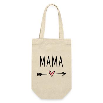 Mom Heart Arrow Love Mother's Day Gift - Gift Bag for Bottles - nature - Front