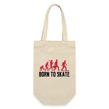 text born to skate evolution brett skater skateboa - Geschenkbeutel für Flaschen - Natur - Vorne