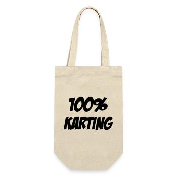 Go-Kart / Karting / Kart / Fahrer - Geschenkbeutel für Flaschen - Natur - Vorne