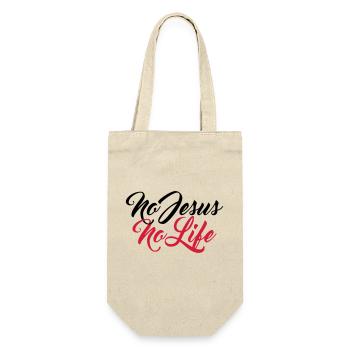 No jesus no life team crew friends live faith chri - Gift Bag for Bottles - nature - Front
