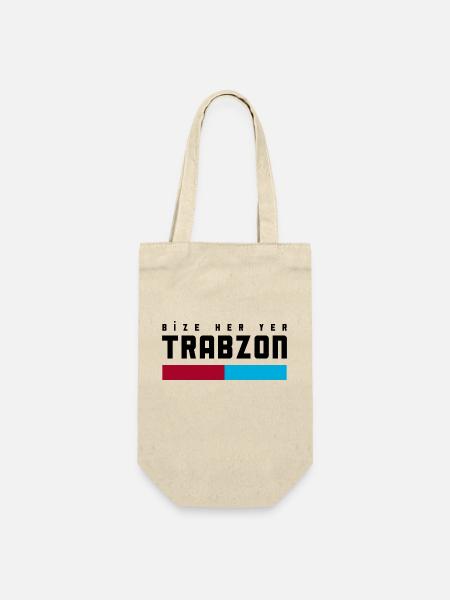 Bize her yer Trabzon - Geschenkbeutel für Flaschen - Natur