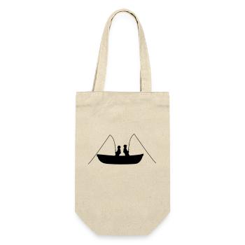 crew 2 freunde team paar verein meer boot angler s - Geschenkbeutel für Flaschen - Natur - Vorne