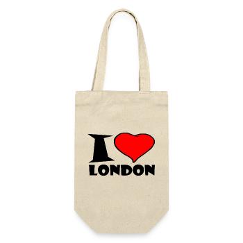 London - Ich Liebe london - Geschenkbeutel für Flaschen - Natur - Vorne