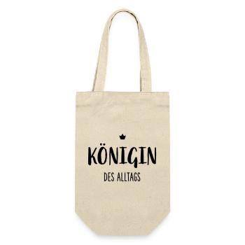 Königin des Alltags I Krone Mutter Ehefrau - Geschenkbeutel für Flaschen - Natur - Vorne
