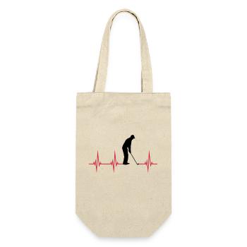 EKG Golf spielen - Geschenkbeutel für Flaschen - Natur - Vorne