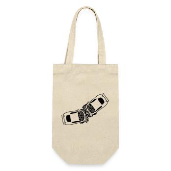 2 cars accident crash total damage crushes dents b - Gift Bag for Bottles - nature - Front