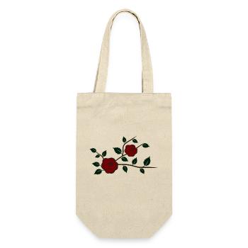Rosenzweig mit Blüten - Geschenkbeutel für Flaschen - Natur - Vorne