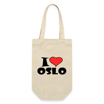 I Love Oslo - Geschenkbeutel für Flaschen - Natur - Vorne