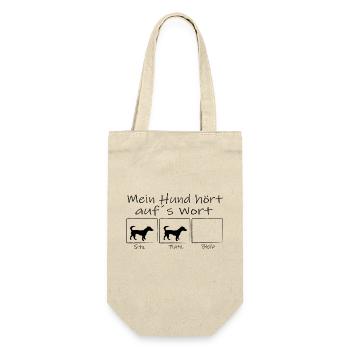 mein Jack Russell Terrier hoert aufs Wort - Geschenkbeutel für Flaschen - Natur - Vorne