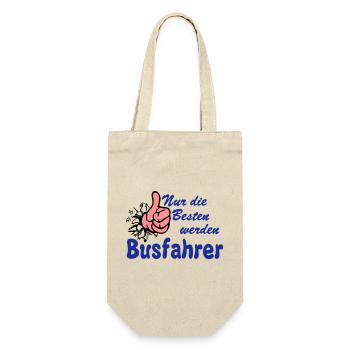 Busfahrer Bus Omnibus nur die besten (25) - Geschenkbeutel für Flaschen - Natur - Vorne