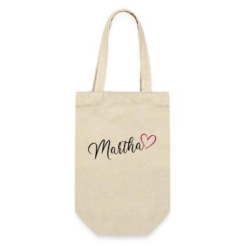 Martha nom de famille prénom nom de jeune fille avec coeur - Sac à bouteille - nature - Devant