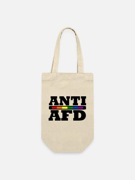 Anti Afd - Geschenkbeutel für Flaschen - Natur