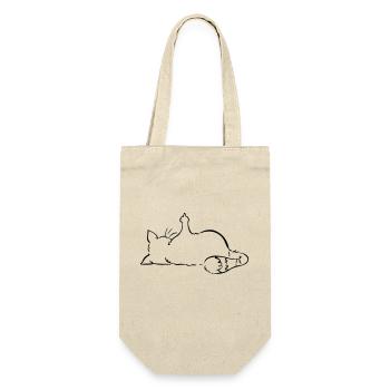 Katze Nö, Nein, Mittelfinger, nope, ohne Text - Geschenkbeutel für Flaschen - Natur - Vorne