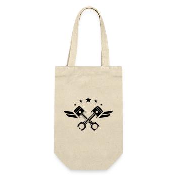 Engine pistons crossed with wings & stars - Gift Bag for Bottles - nature - Front