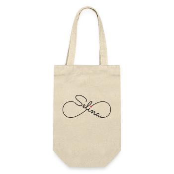 Selina Name Vorname - Geschenkbeutel für Flaschen - Natur - Vorne