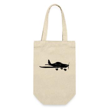 eurostar Flugzeug Pilot Flieger Ultaleichtflugzeug - Geschenkbeutel für Flaschen - Natur - Vorne