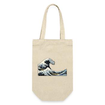 Welle The Great Wave off Kanagawa | Song Shirt - Geschenkbeutel für Flaschen - Natur - Vorne