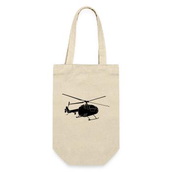 bo105 hubschrauber helikopter helicopter pilot - Geschenkbeutel für Flaschen - Natur - Vorne
