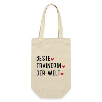 beste trainerin - Geschenkbeutel für Flaschen - Natur - Vorne
