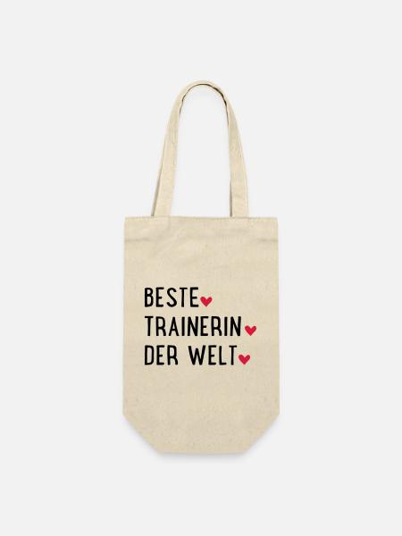 beste trainerin - Geschenkbeutel für Flaschen - Natur