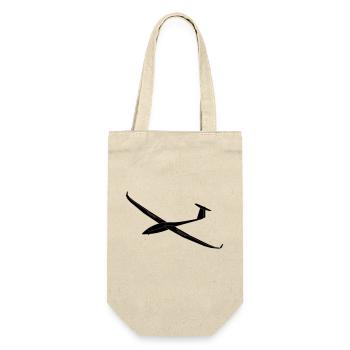 discus xl Segelflugzeug Segelfliegen Segelflieger - Geschenkbeutel für Flaschen - Natur - Vorne