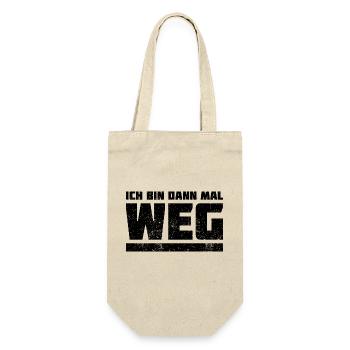 Ich Bin Dann Mal Weg Spaß Humor Lustiger Spruch - Geschenkbeutel für Flaschen - Natur - Vorne