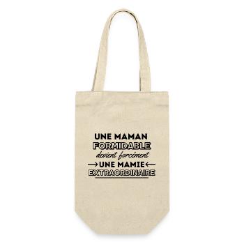 Mamie Cadeau futur Mamie Formidable Humour Annonce - Sac à bouteille - nature - Devant