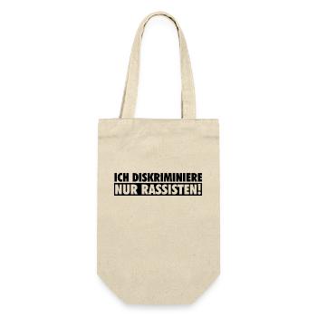 Antifa Geschenke | Gegen Nazis Rassisten Rassismus - Geschenkbeutel für Flaschen - Natur - Vorne