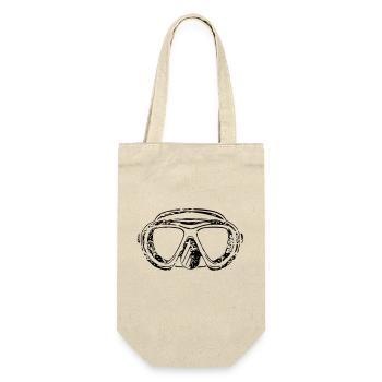 Vintage Vector Tauchermaske - Geschenkbeutel für Flaschen - Natur - Vorne
