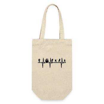 Herzschlag Band - My heart beats for - Gift Bag for Bottles - nature - Front