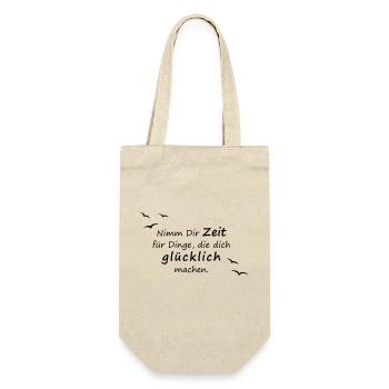 Nimm Dir Zeit - Geschenkbeutel für Flaschen - Natur - Vorne