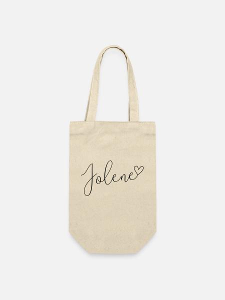 Jolene Name Vorname Mädchen - Geschenkbeutel für Flaschen - Natur