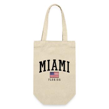 Miami Flag Distressed Typography Florida - Gift Bag for Bottles - nature - Front