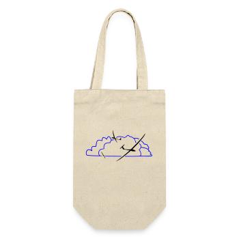 Segelflugzeug Segelfliegen Segelflieger Pilot - Geschenkbeutel für Flaschen - Natur - Vorne