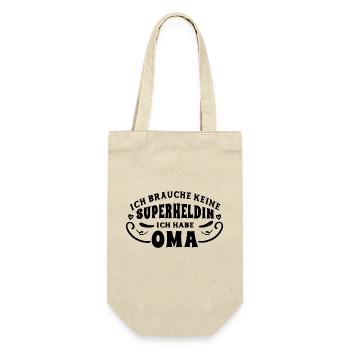 Oma Enkel Sprüche Ich habe meine Oma - Geschenkbeutel für Flaschen - Natur - Vorne