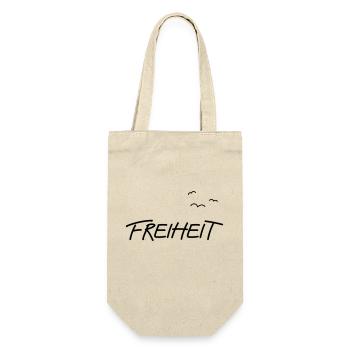 FREIHEIT — nicht mehr, und nicht weniger! - Geschenkbeutel für Flaschen - Natur - Vorne