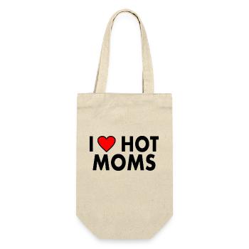 I love hot moms - Geschenkbeutel für Flaschen - Natur - Vorne