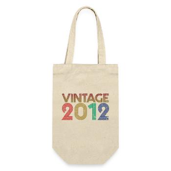 Retro Jahrgang 2012 - 11 Jahre Geburtstagsgeschenk - Geschenkbeutel für Flaschen - Natur - Vorne