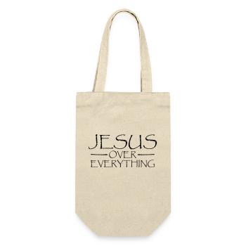 Jesus Over Everything - Geschenkbeutel für Flaschen - Natur - Vorne