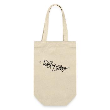 Lettering One Team - Gift Bag for Bottles - nature - Front