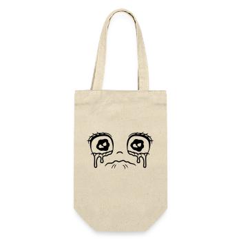 Crying sad girl face - Gift Bag for Bottles - nature - Front