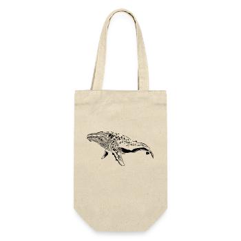 Wal Vintage Meerestier - protect against plastic - Geschenkbeutel für Flaschen - Natur - Vorne