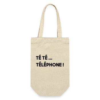 "Design Té Té... Téléphone tendance" - Sac à bouteille - nature - Devant