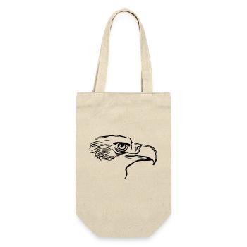 Eleganter Vogel Kopf mit großem Schnabel - Geschenkbeutel für Flaschen - Natur - Vorne