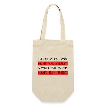 Nur ein Bier - Geschenkbeutel für Flaschen - Natur - Vorne
